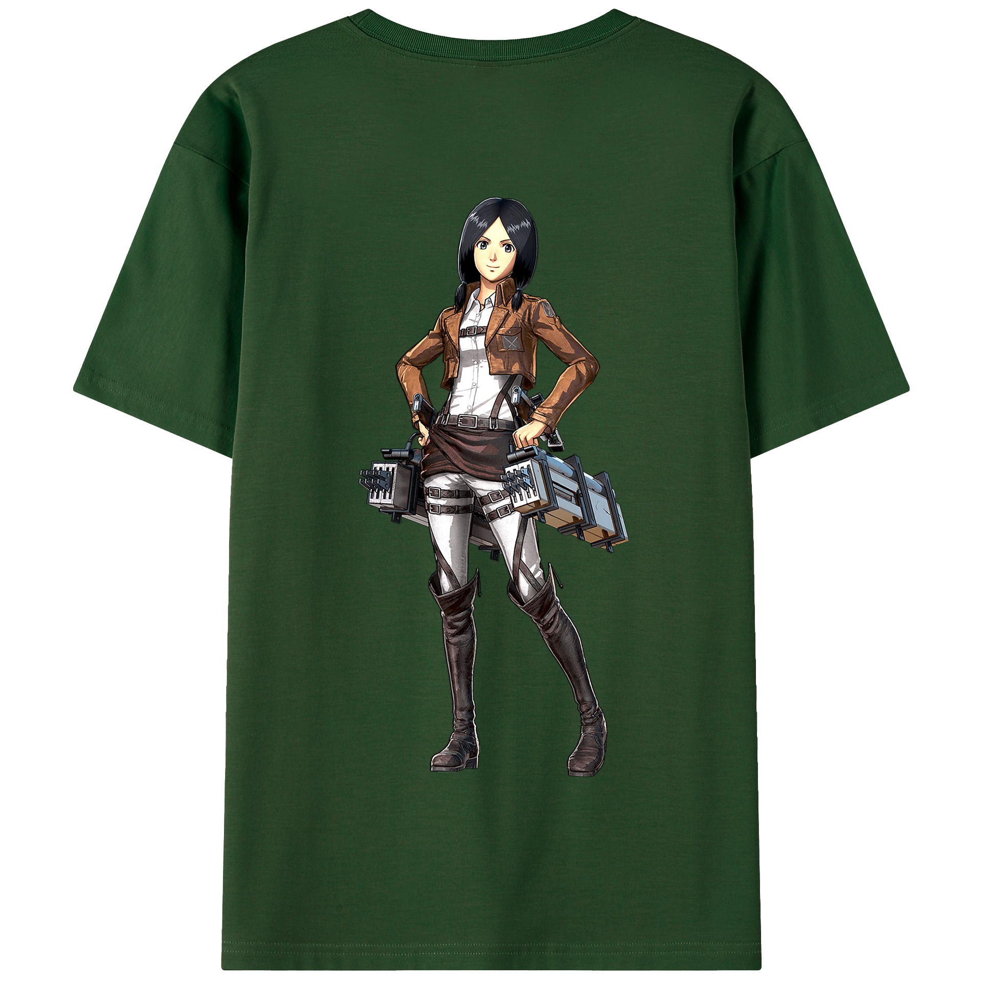 （画像用） 進撃の巨人 ミカサ·アッカーマン Attack on Titan Mikasa Ackerman 綿100％半袖Tシャツ（背面プリント）